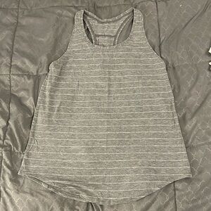 Gray with white stripes lululemon racerback tank size 6